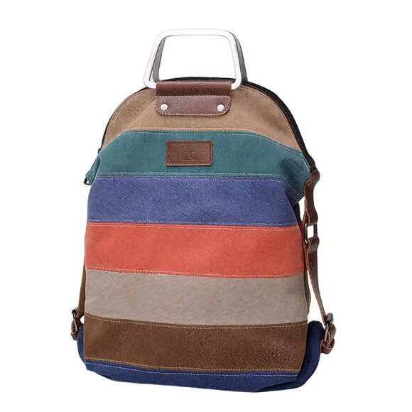 Handbags - 2788 Canvas Multifunction Bag Can be Freely Switched, Striped Color Block
